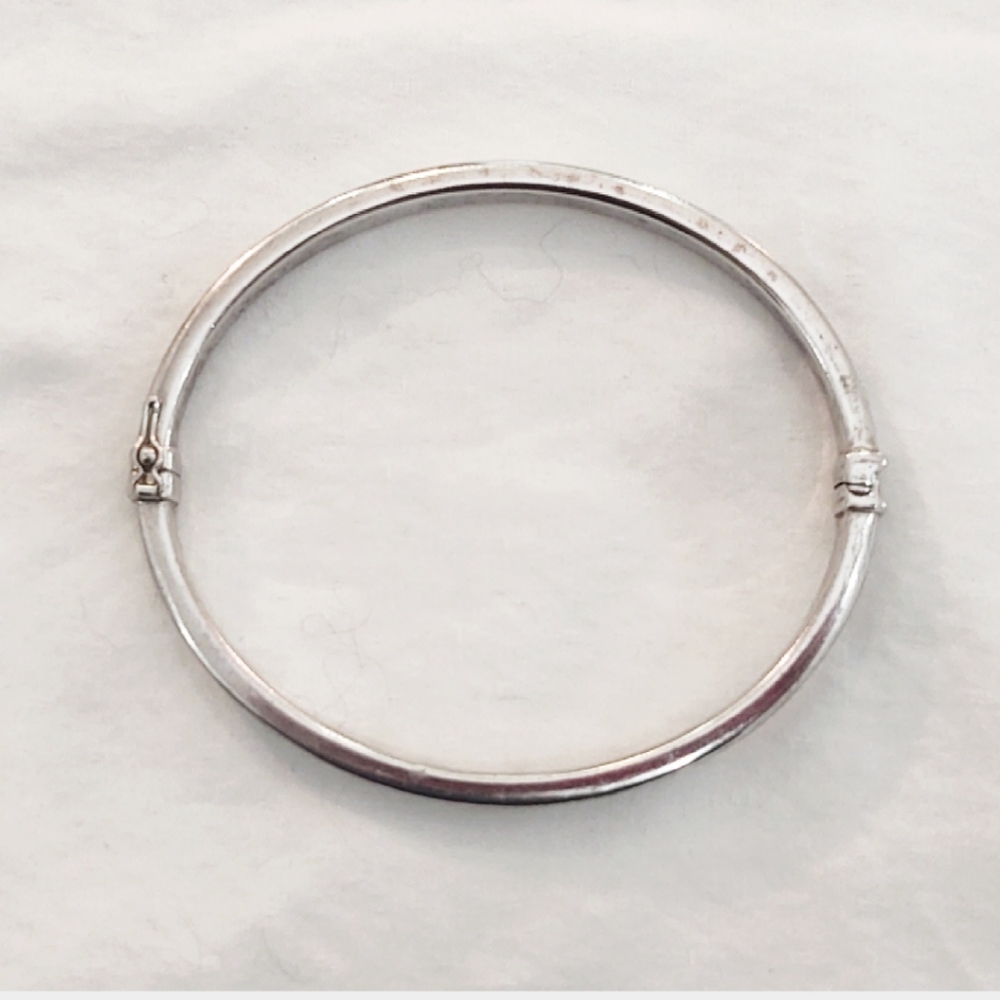 Vintage Milor Italy Sterling Silver Hinge Bangle Bracelet - Picture 3 of 7